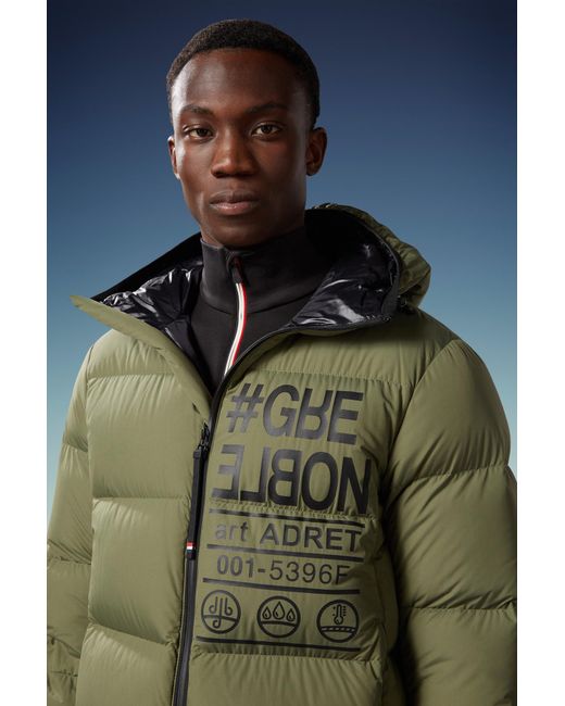 Moncler Green Grenoble Adret Logo Printed Padded Jacket for men