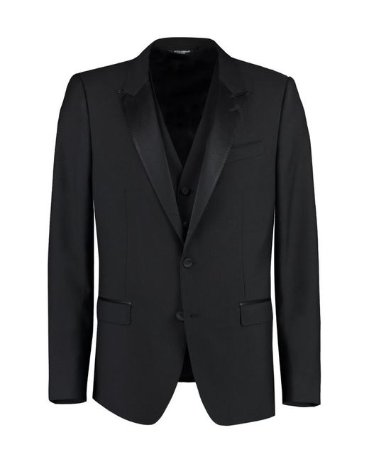 Dolce & Gabbana Black Stylish Three-Piece Suit for men