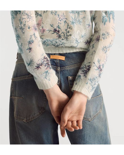 Dior White Embroidered Sweater