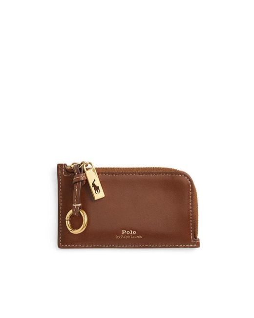 Polo Ralph Lauren Brown Zip Leather Wallet