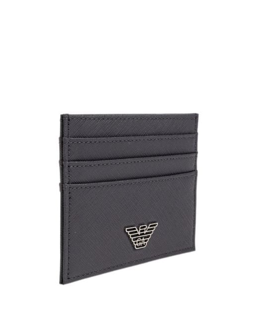 Emporio Armani White Slim Card Holder And Keychain Set for men