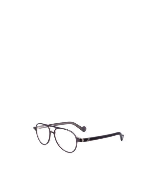 Moncler White Eyewear Pilot Frame Glasses for men