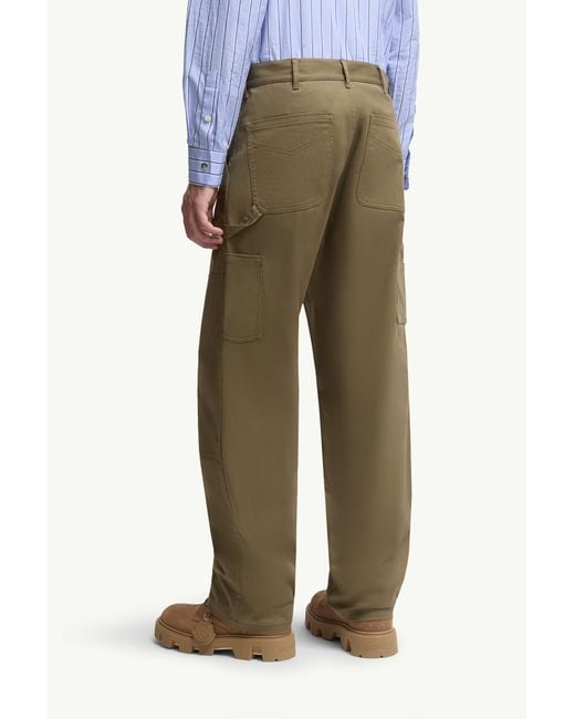 Moncler Green Cotton Gabardine Pants for men