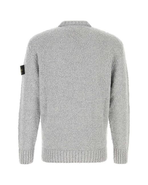 Stone Island Gray Long-Sleeved Sweater for men