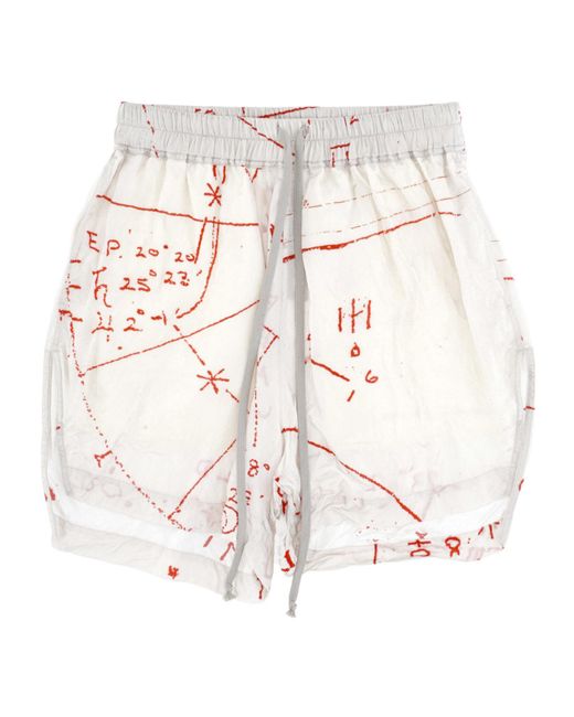 Rick Owens White Drawstring Shorts