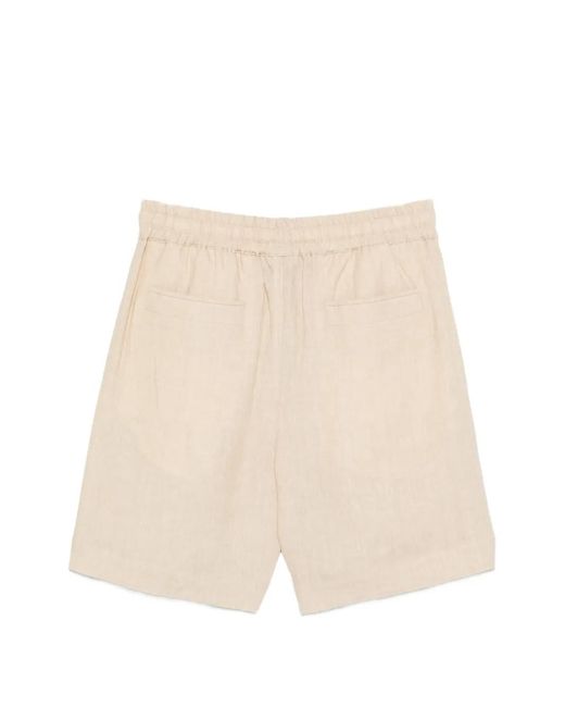 Eleventy Natural Drawstring Elastic-Waist Shorts for men