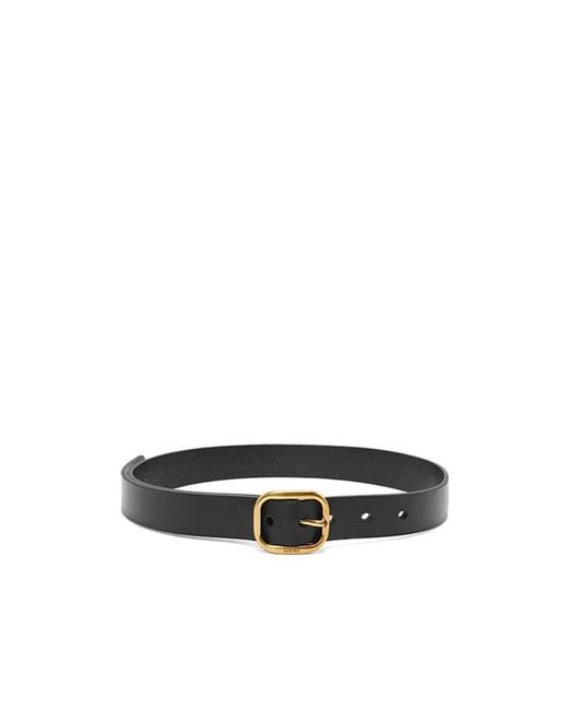 Loewe White Logo Engraved Belt
