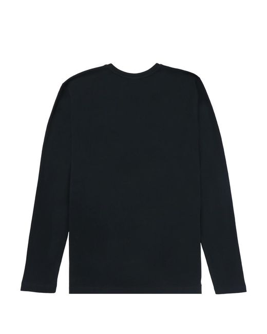 Armani Collezioni Blue Dark Logo Long-Sleeved T-Shirt for men