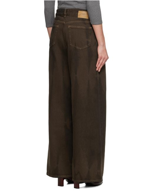 Ganni Brown Overdyed Heavy Denim Baggy Jeans