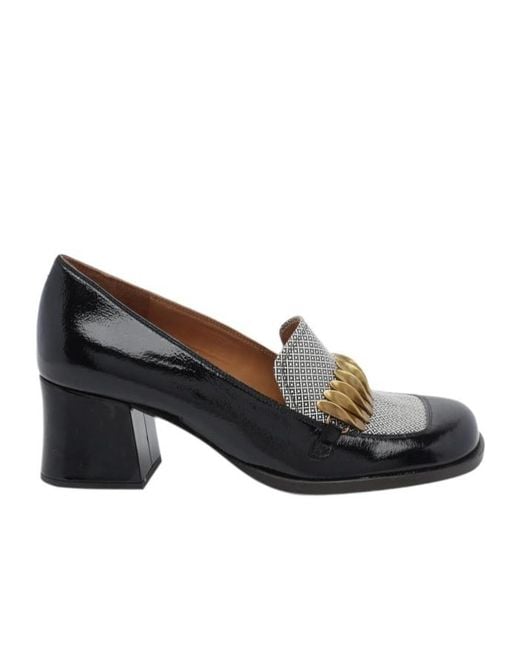 Chie Mihara Black Round-Toe High Heels