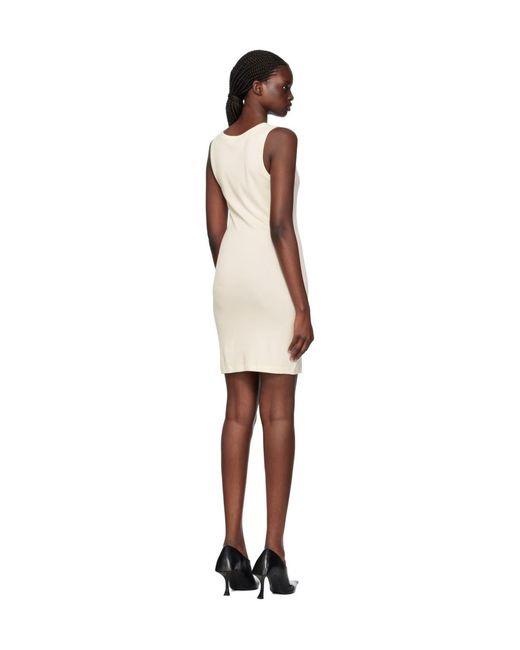 Helmut Lang White Fine-Ribbed Tank Minidress