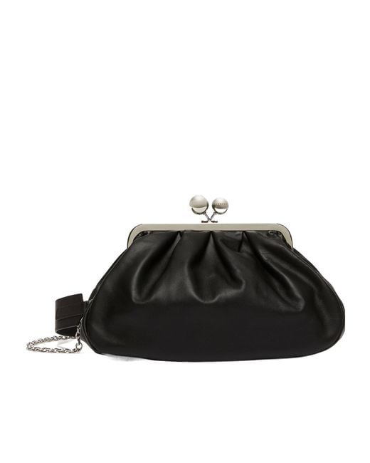 Weekend by Maxmara Black Pleated Frame Shoulder Bag