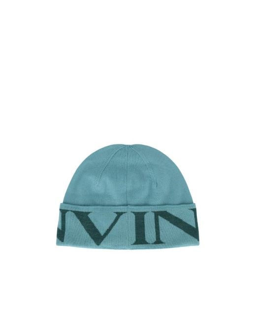 Lanvin Blue Logo Knitted Hat