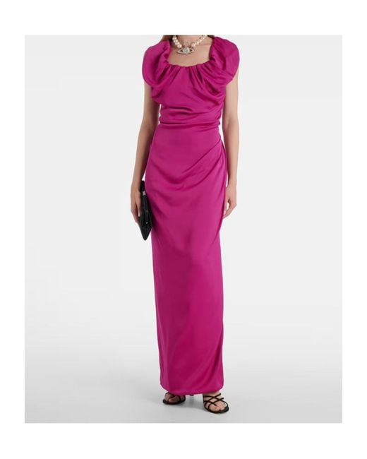 Vivienne Westwood Purple Long Ginnie Amber Draped Maxi Dress