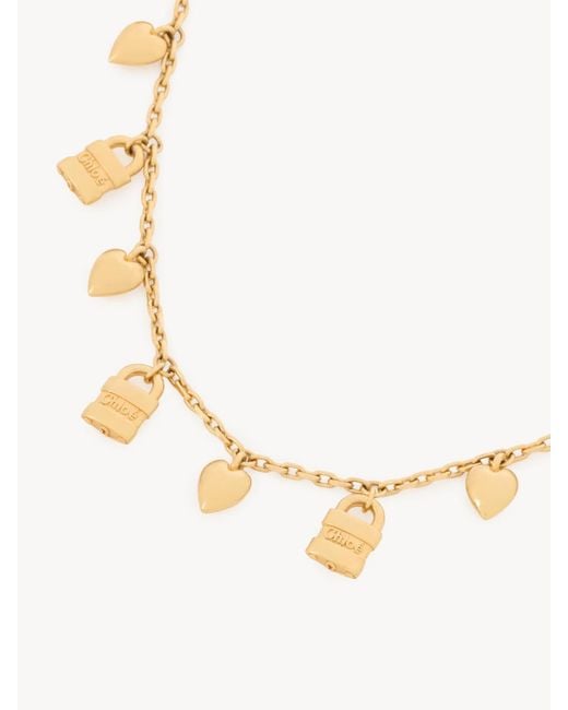 Chloé Metallic Chloé Mini Paddington Charm Necklace