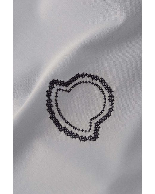 Moncler White Logo Embroidered Crewneck T-Shirt