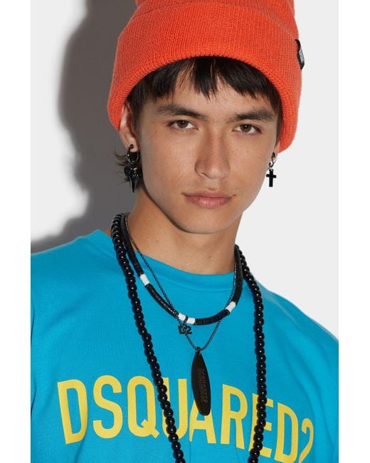 DSquared² Blue Logo Printed Crewneck T-Shirt for men