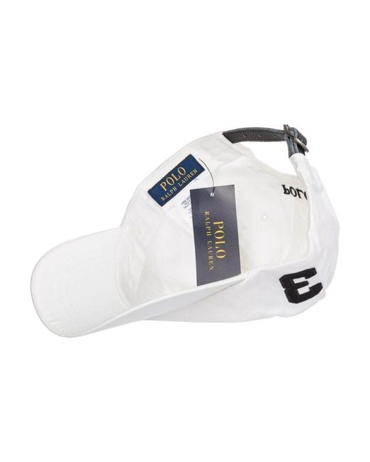 Polo Ralph Lauren White Logo Embroidered Baseball Cap for men