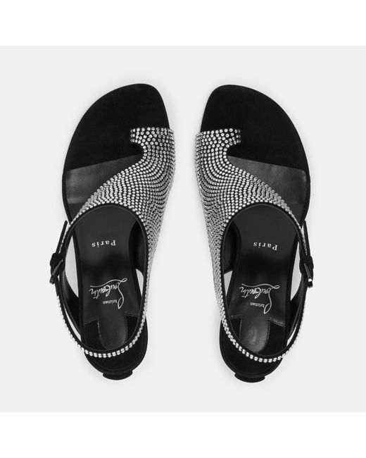 Christian Louboutin Black Rhinestone Embellished High-Heel Sandals
