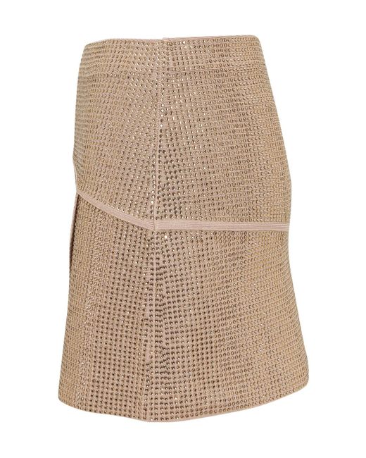 ANDREADAMO Brown Andreadamo Asymmetric Embellished Skirt