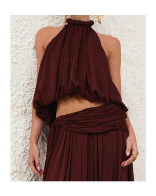 Zimmermann Red Luna Billow Halter Top