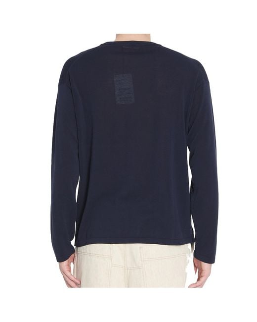 Roberto Collina Blue Long-Sleeved Crewneck Jumper for men