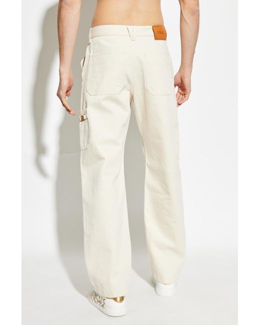 Versace Natural Medusa Head Straight-Leg Pants for men