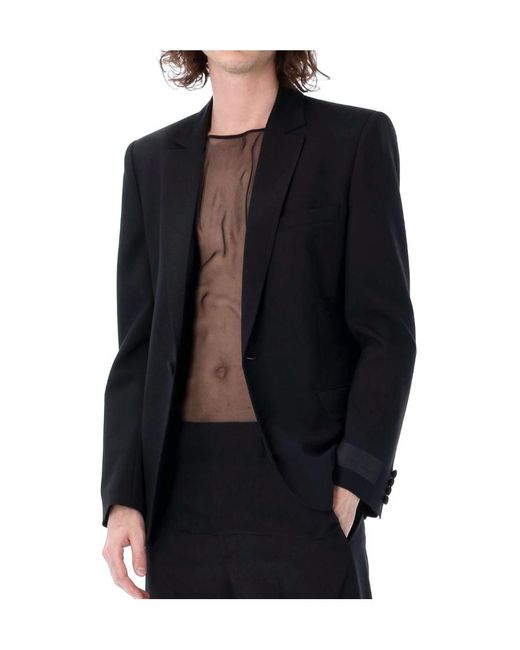 Valentino Blue Logo Patch Single-Breasted Tailored Blazer for men
