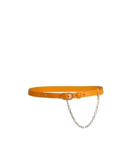 FRAME Orange Oval-Buckle Chain-Detail Belt