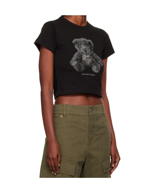we11done Black Teddy-Print T-Shirt