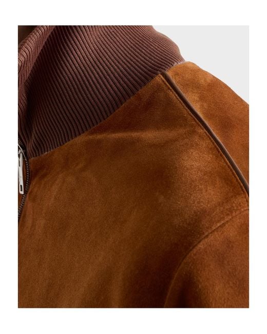 Prada Brown Logo Detailed Zip-Up Jacket for men