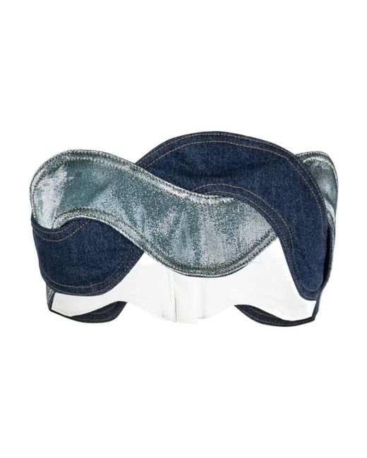 Area Blue Denim Patchwork-Design Top