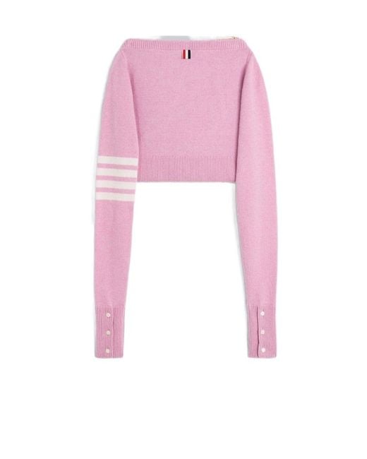 Thom Browne Pink 4-Bar Striped Zipped Crossbody Bag for men
