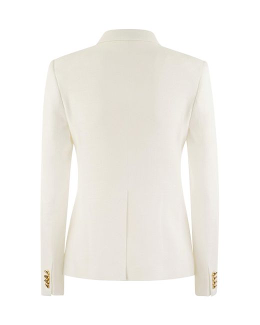 Tagliatore White Alycia Double-Breasted Tailored Blazer