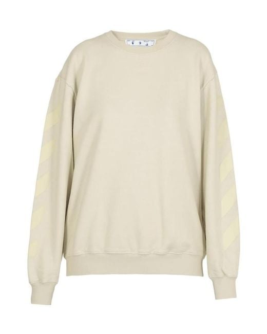 Off-White c/o Virgil Abloh Natural Arrows Print Crewneck Sweatshirt