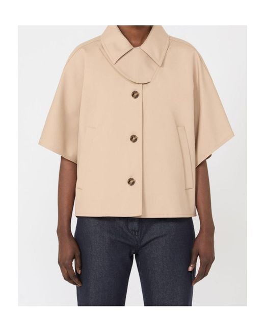 Max Mara Natural Paggio Button-Up Coat