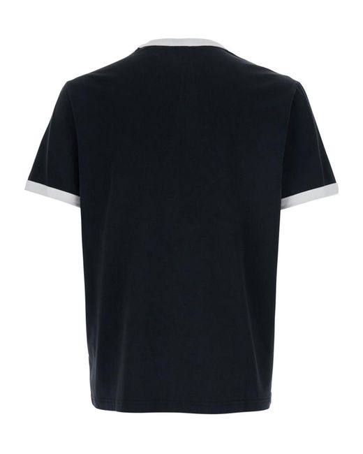 A.P.C. Black Contrast Trim Crewneck T-Shirt for men