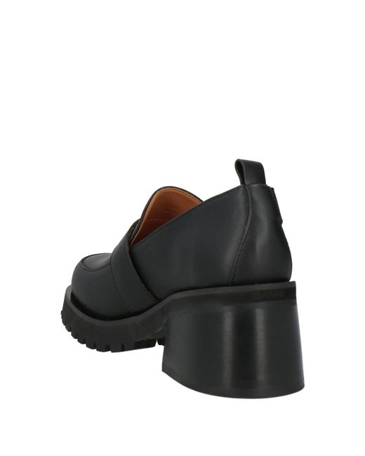Ganni Black Round-Toe Block-Heel Loafers