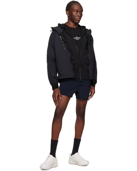 Stone Island Black Logo Detailed Crewneck T-Shirt for men