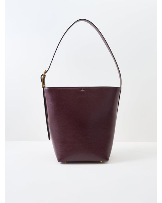 Anine Bing Red Elly Bucket Bag Grained Leather
