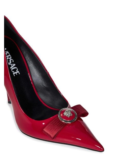 Versace Red Gianni Pointed-Toe Pumps