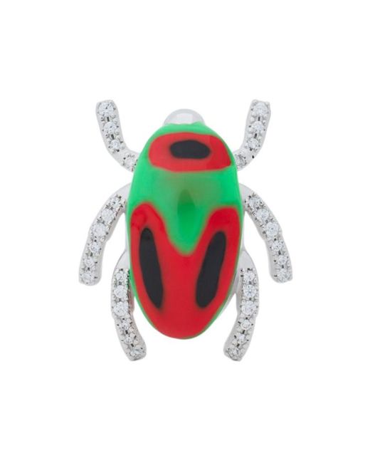 Loewe White Carabeo Brooch