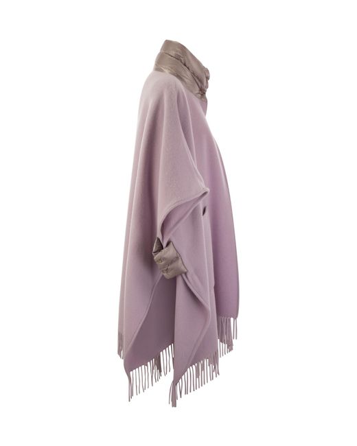 Herno Purple Panelled Wool Cape