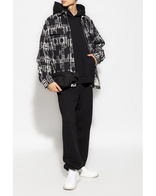 Palm Angels Black Logo Embroidered Hoodie for men
