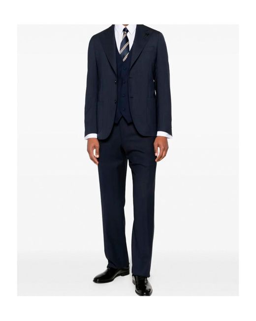 Lardini Blue Button Pin Virgin-Wool Jacket for men
