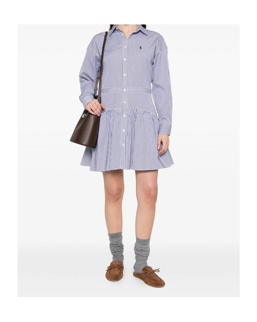 Polo Ralph Lauren Blue Striped Shirt Dress