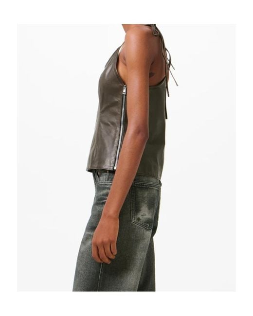 Our Legacy Brown Tie-Straps Leather Corset Top
