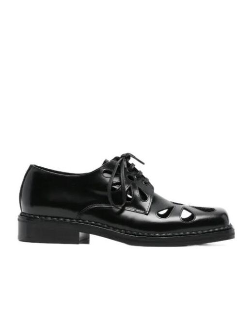Simone Rocha Black Cut-Out Derby Shoes