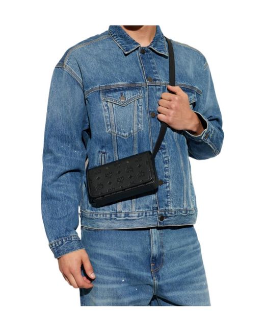 MCM Black Flap Shoulder Bag for men
