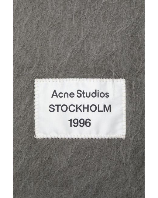 Acne Gray Fringe Scarf for men